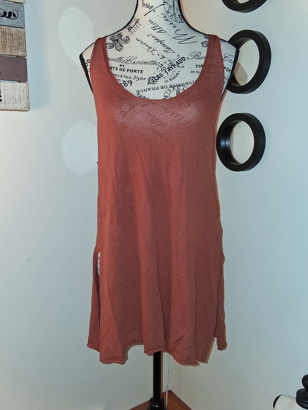 Zara Rust Scoop Neck Tank Top